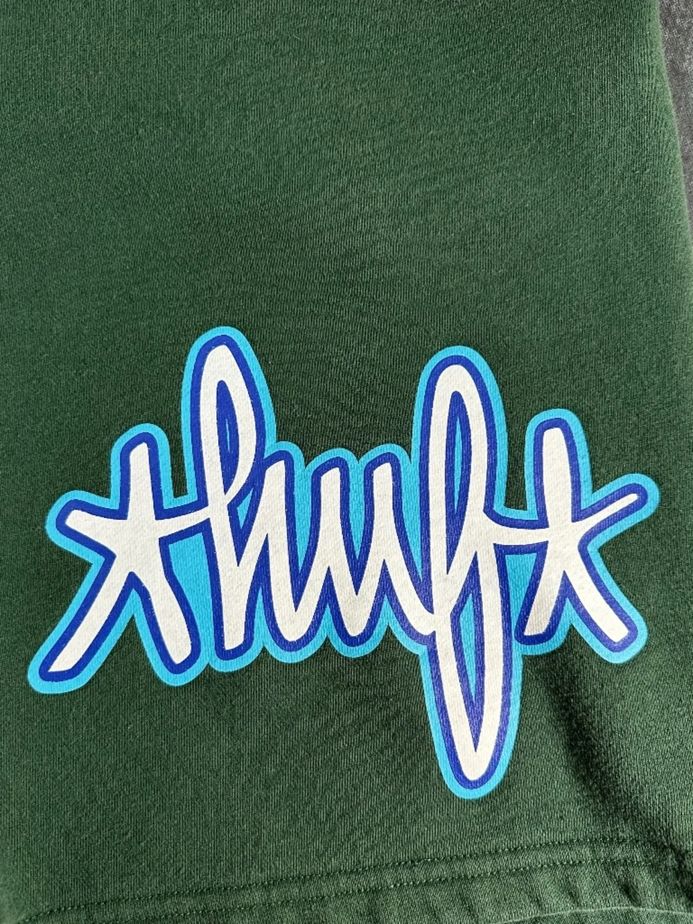 HUF Landmark Fleece Green Sweat Shorts Size Medium